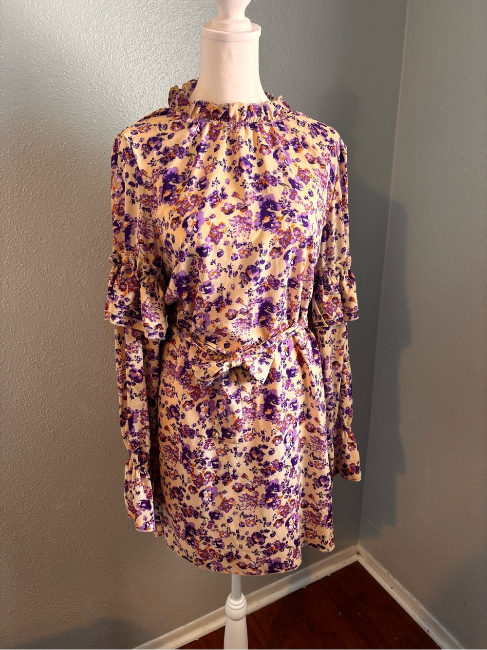 Nasty Gal Floral Mini Dress Cottagecore Coquette Boho Festival Y2K